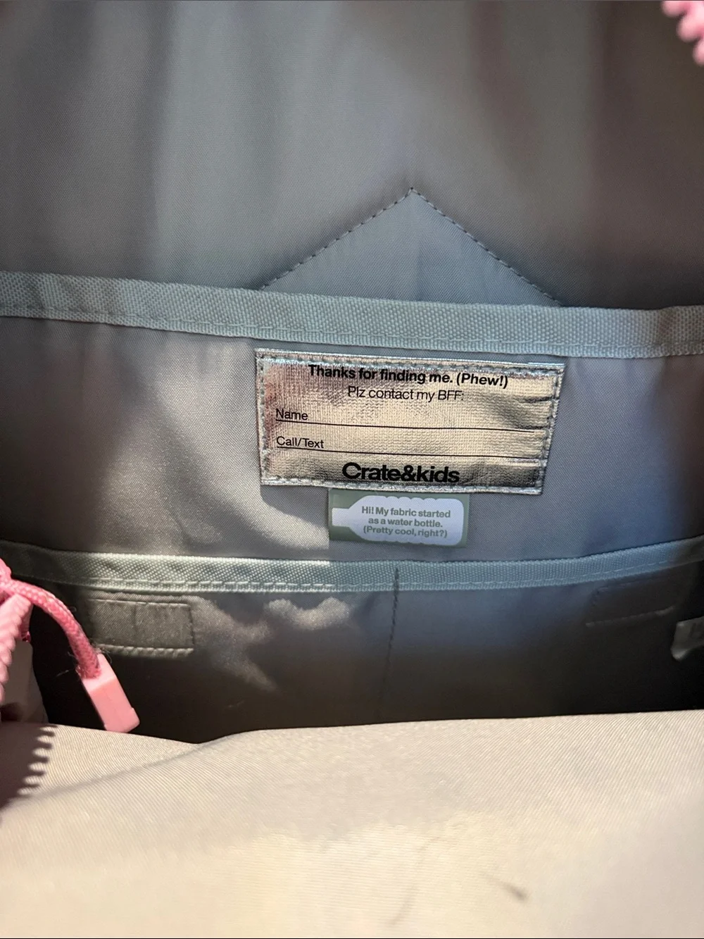 Crate&Barrel Brown Leopard Print Kids Backpack with Pink Accents